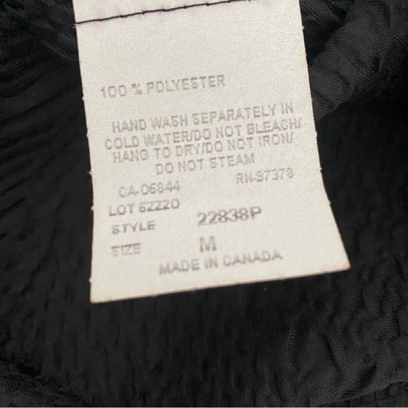 Black Blouse with Rhinestone Buttons Petite Medium - Picture 4 of 7